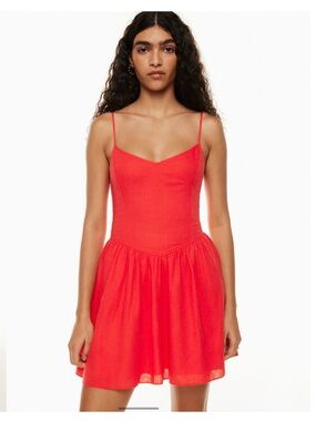 Aritzia Wilfred Red Linen blend Influence mini dress